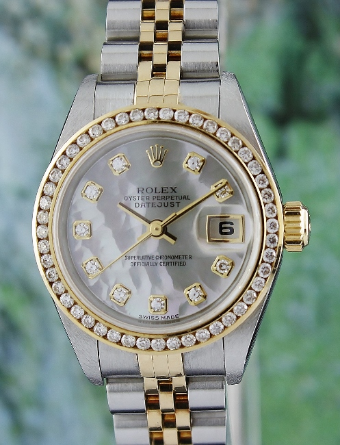 (image for) LIKE NEW ROLEX LADY HALF GOLD OYSTER PERPETUAL DATEJUST / 79173 / MOP